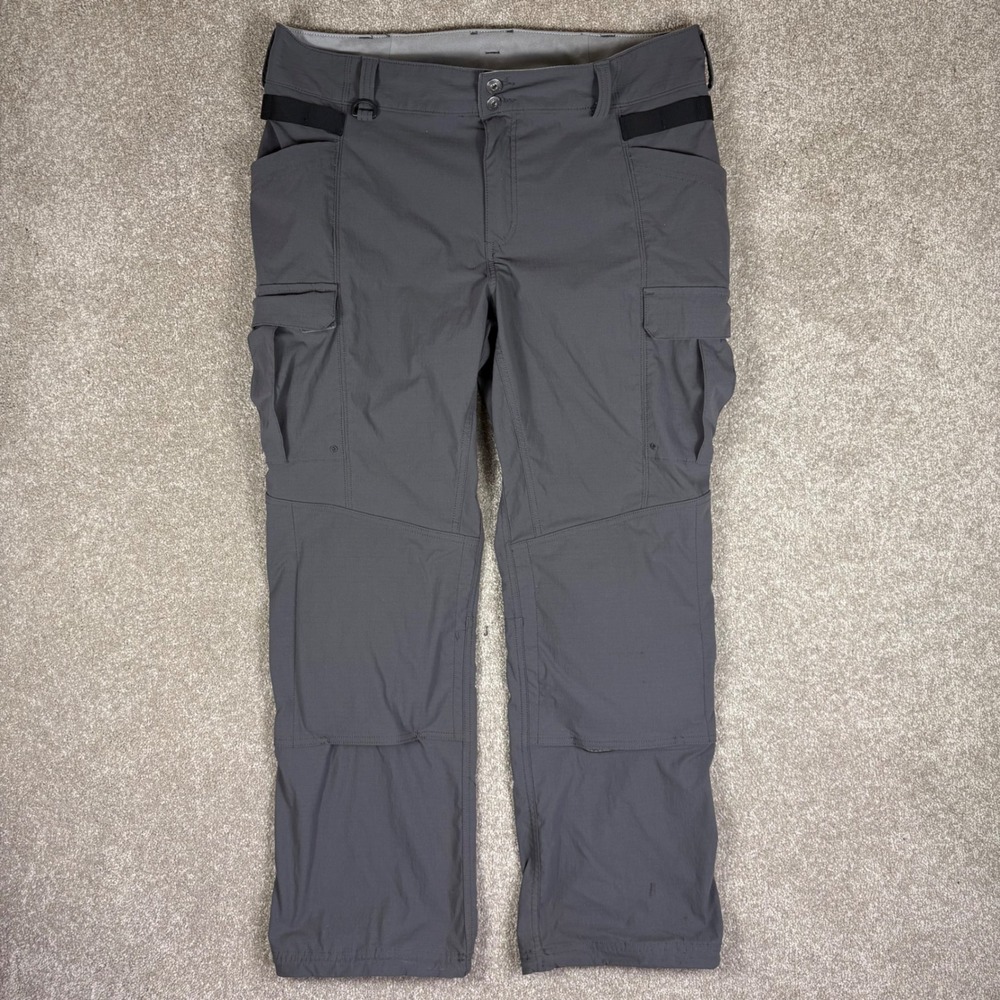 Duluth Trading Co Women Gray Ripstop Cargo Pants Size 16 Regular Padded Knees